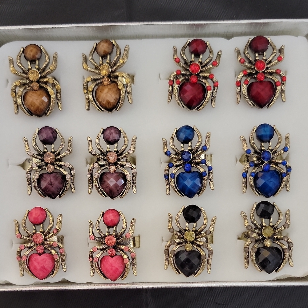 Spider Design Gemstone Rings